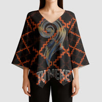 Tu Meke Maori New Zealand Slang Kimono Sleeve Blouse with Glow Neon Step Style TS04 - Polynesian Pride