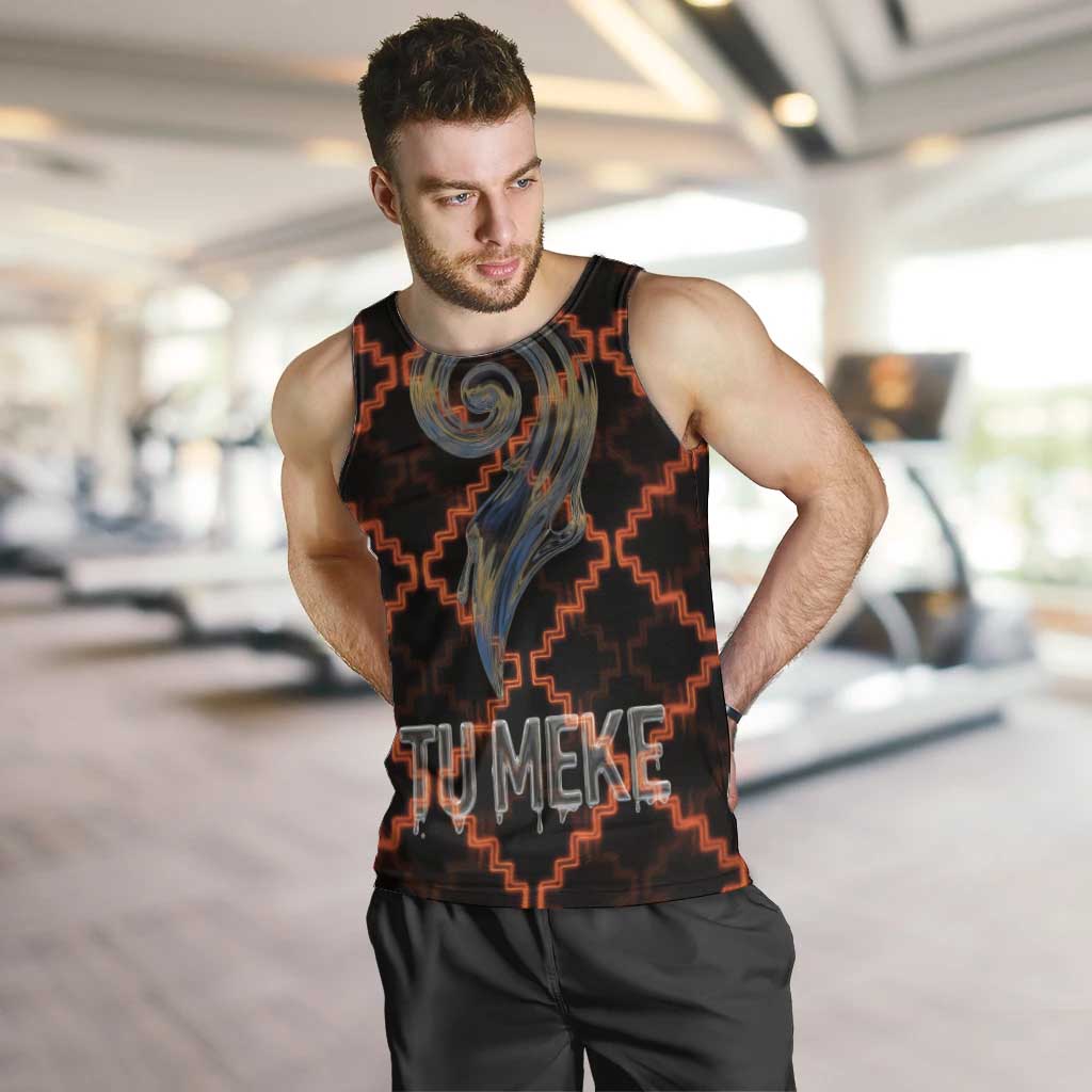 Tu Meke Maori New Zealand Slang Men Tank Top with Glow Neon Step Style