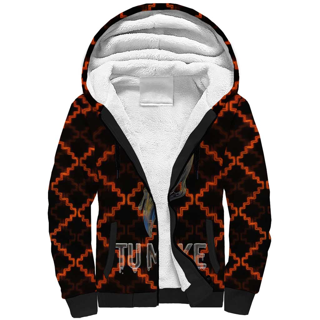 Tu Meke Maori New Zealand Slang Sherpa Hoodie with Glow Neon Step Style