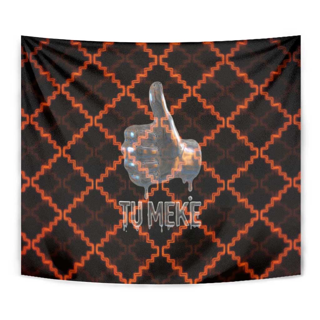 Tu Meke Maori New Zealand Slang Tapestry with Glow Neon Step Style TS04 - Polynesian Pride