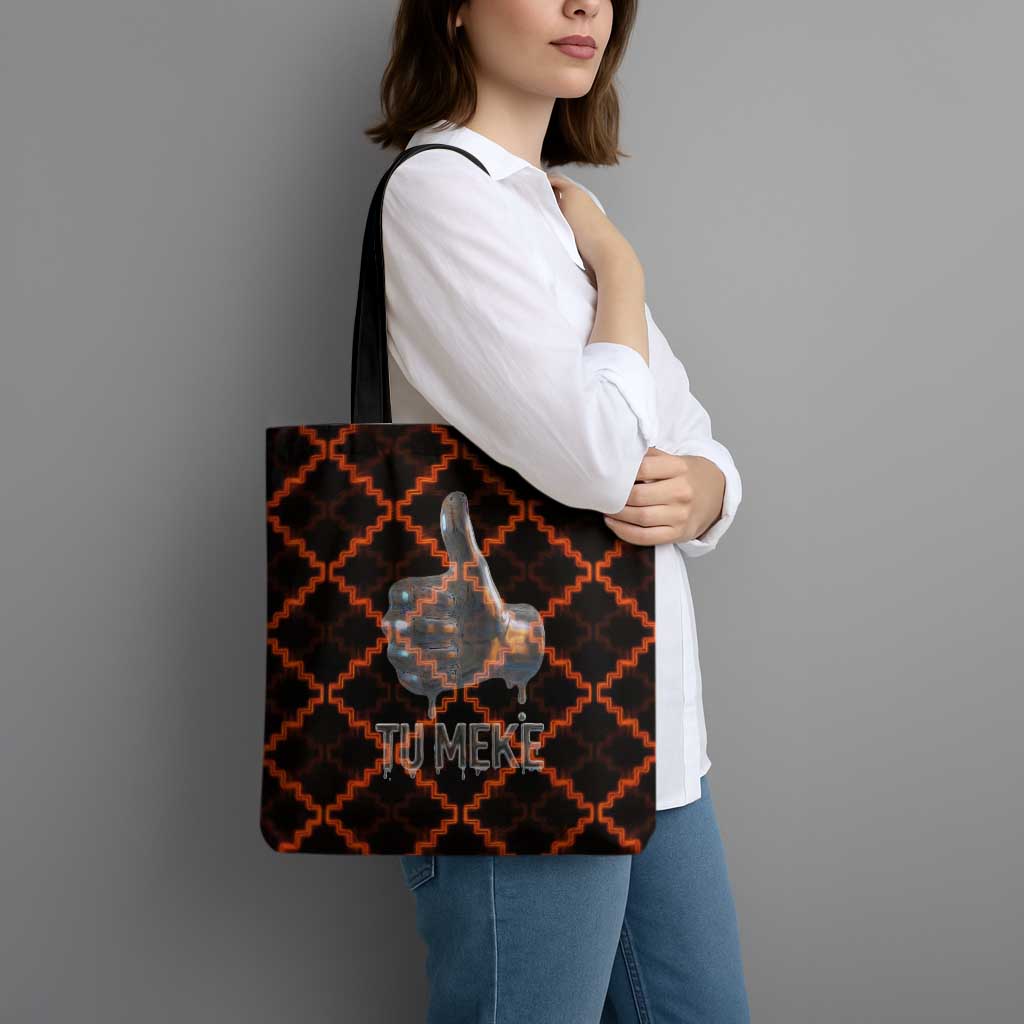Tu Meke Maori New Zealand Slang Tote Bag with Glow Neon Step Style