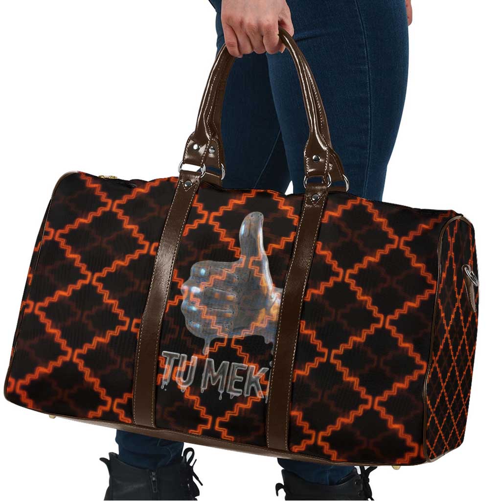 Tu Meke Maori New Zealand Slang Travel Bag with Glow Neon Step Style TS04 - Polynesian Pride