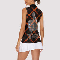 Tu Meke Maori New Zealand Slang Women Sleeveless Polo Shirt with Glow Neon Step Style TS04 - Polynesian Pride