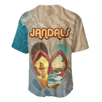Kiwi Jandal Beach Life Baseball Jersey New Zealand Flip Flops Ocean Wave Surf Style