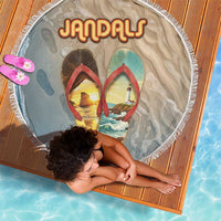 Kiwi Jandal Beach Life Beach Blanket New Zealand Flip Flops Ocean Wave Surf Style