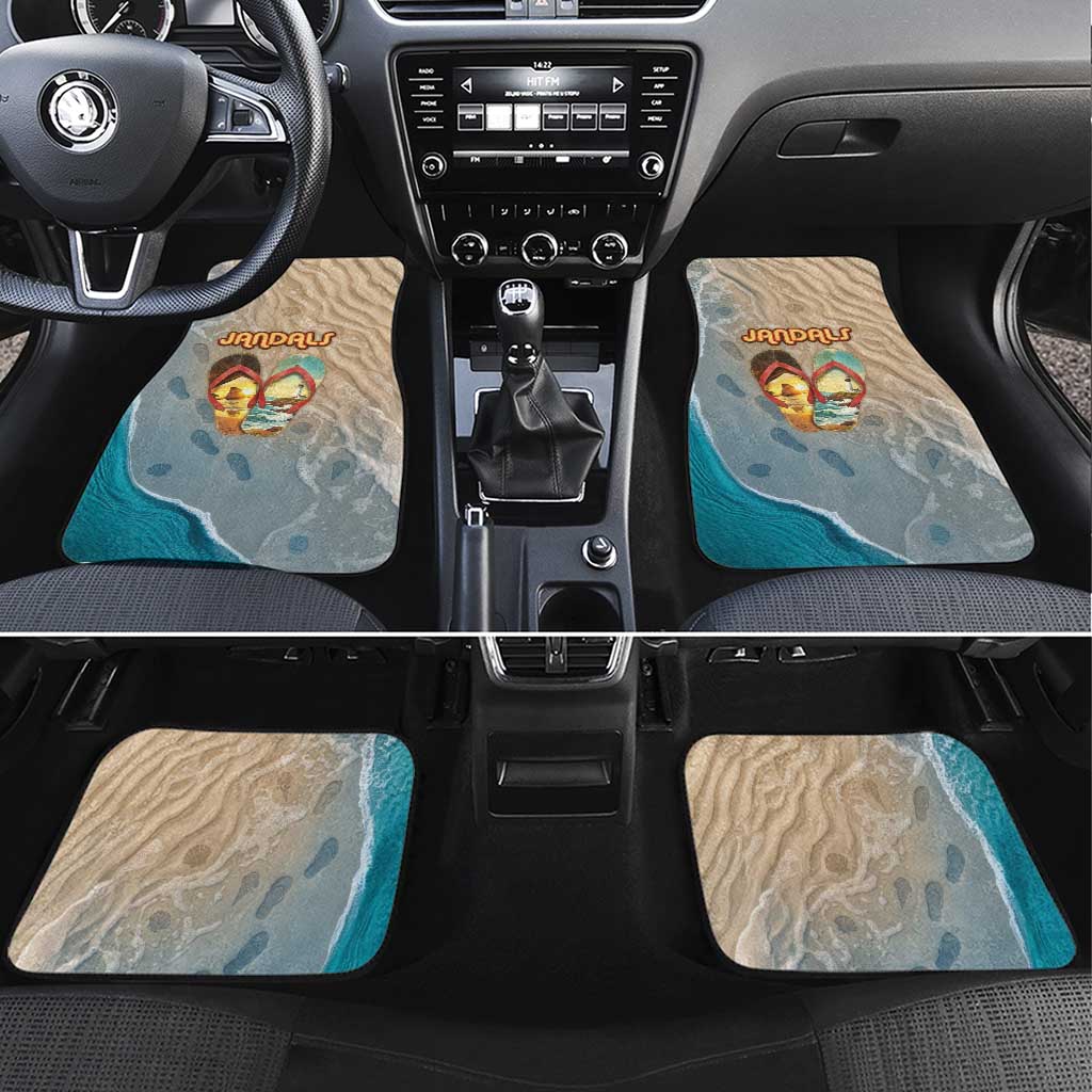 Kiwi Jandal Beach Life Car Mats New Zealand Flip Flops Ocean Wave Surf Style