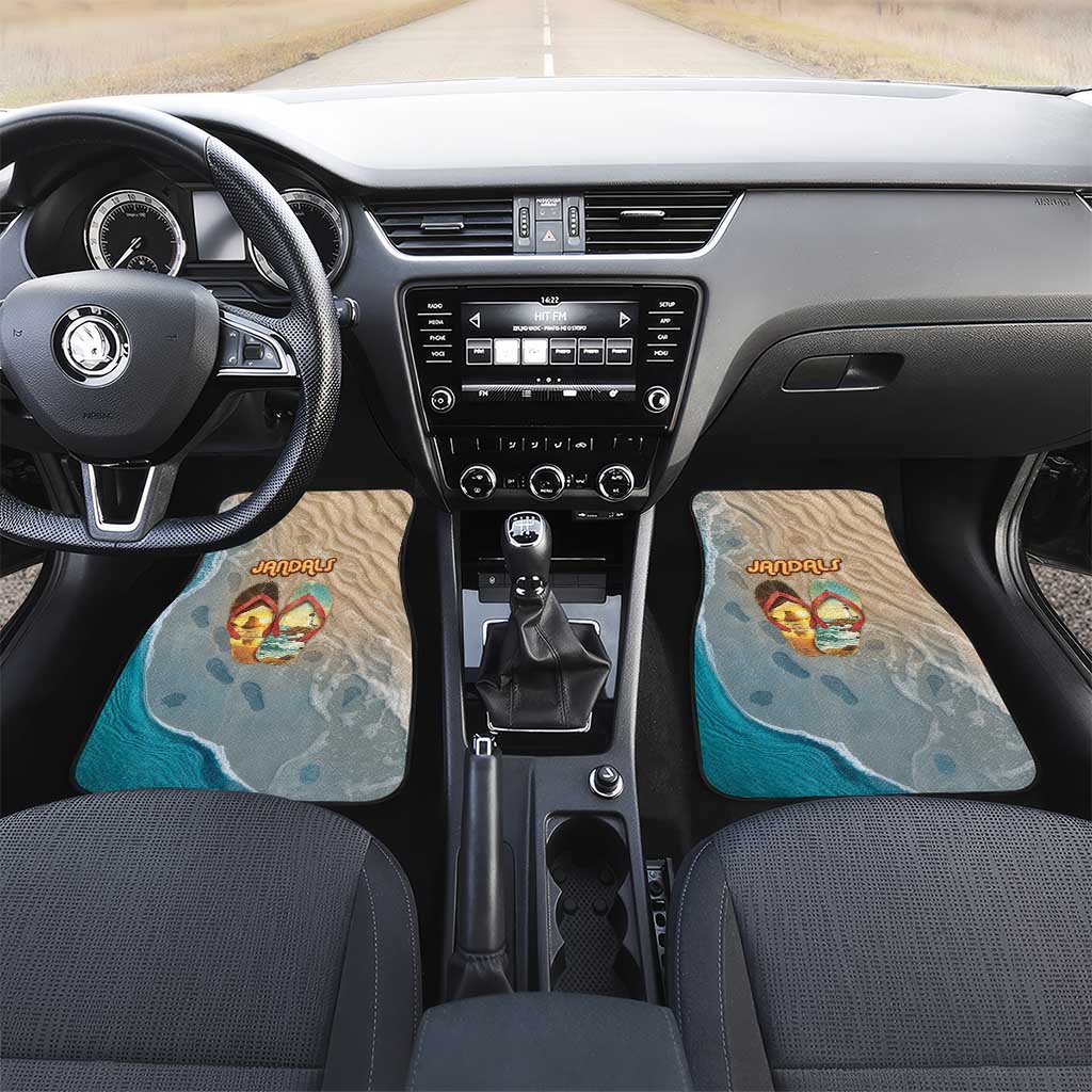 Kiwi Jandal Beach Life Car Mats New Zealand Flip Flops Ocean Wave Surf Style