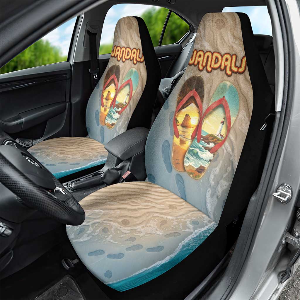 Kiwi Jandal Beach Life Car Seat Cover New Zealand Flip Flops Ocean Wave Surf Style