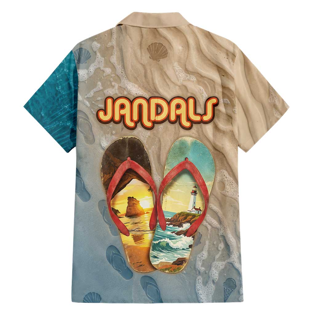 Kiwi Jandal Beach Life Family Matching Off Shoulder Maxi Dress and Hawaiian Shirt New Zealand Flip Flops Ocean Wave Surf Style TS04 - Polynesian Pride