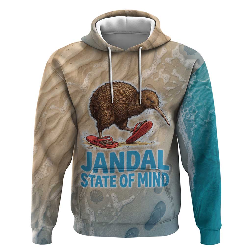 Kiwi Jandal Beach Life Hoodie New Zealand Flip Flops Ocean Wave Surf Style