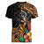 Polynesian Rottweiler Women V Neck T Shirt Polynesian Pattern And Rottweiler TS04 - Polynesian Pride