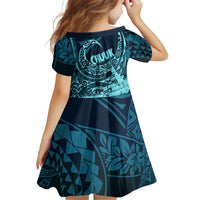 Chuuk Deep Into Truk Lagoon Family Matching Off Shoulder Maxi Dress and Hawaiian Shirt Polynesian Tribal Pattern Wreck Diving Teal Ship Art