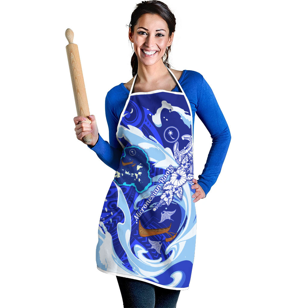 Chuuk Micronesian Roots Apron Polynesian Tribal Pattern Hibiscus Flower And Stingray Art