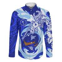 Chuuk Micronesian Roots Family Matching Mermaid Dress and Hawaiian Shirt Polynesian Tribal Pattern Hibiscus Flower And Stingray Art