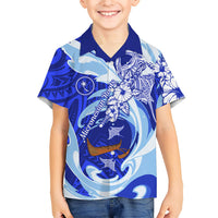 Chuuk Micronesian Roots Family Matching Mermaid Dress and Hawaiian Shirt Polynesian Tribal Pattern Hibiscus Flower And Stingray Art