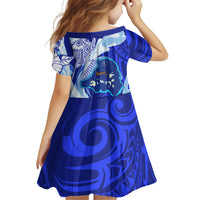 Chuuk Micronesian Roots Family Matching Off The Shoulder Long Sleeve Dress and Hawaiian Shirt Polynesian Tribal Pattern Hibiscus Flower And Stingray Art