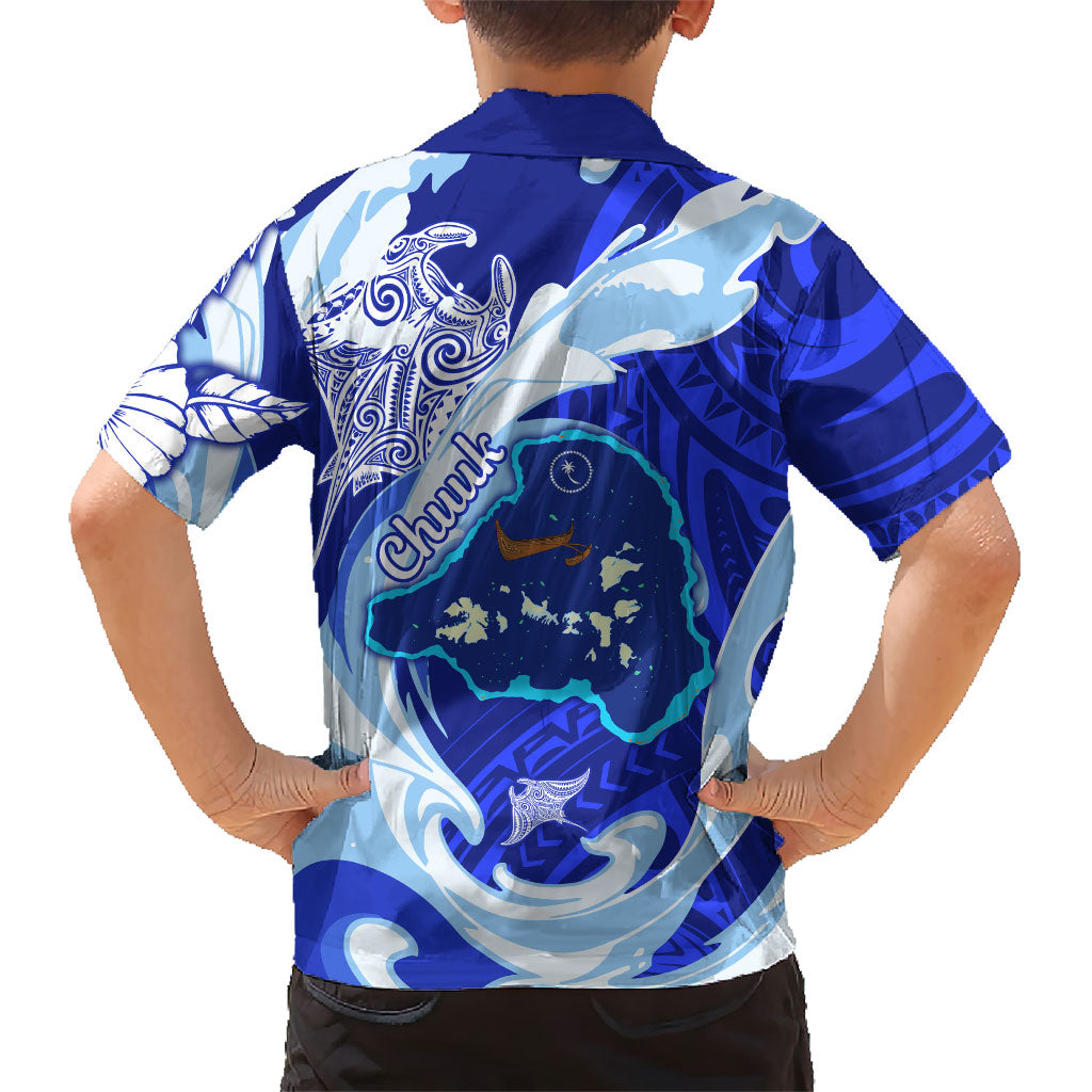 Chuuk Micronesian Roots Family Matching Off Shoulder Maxi Dress and Hawaiian Shirt Polynesian Tribal Pattern Hibiscus Flower And Stingray Art