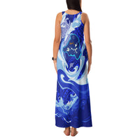 Chuuk Micronesian Roots Family Matching Tank Maxi Dress and Hawaiian Shirt Polynesian Tribal Pattern Hibiscus Flower And Stingray Art