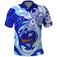 Chuuk Micronesian Roots Polo Shirt Polynesian Tribal Pattern Hibiscus Flower And Stingray Art