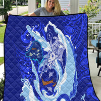 Chuuk Micronesian Roots Quilt Polynesian Tribal Pattern Hibiscus Flower And Stingray Art
