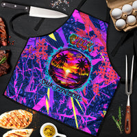 Chuuk Tropical Sunset Coordinates Apron Neon Graffiti Polynesian Tribal