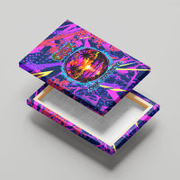 Chuuk Tropical Sunset Coordinates Canvas Wall Art Neon Graffiti Polynesian Tribal