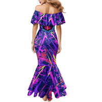 Chuuk Tropical Sunset Coordinates Mermaid Dress Neon Graffiti Polynesian Tribal