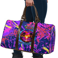 Chuuk Tropical Sunset Coordinates Travel Bag Neon Graffiti Polynesian Tribal