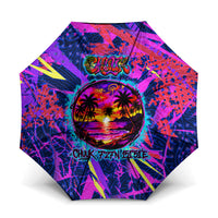 Chuuk Tropical Sunset Coordinates Umbrella Neon Graffiti Polynesian Tribal