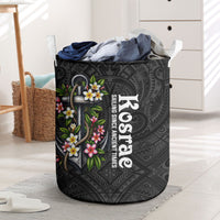 Kosrae Nautical Heritage Laundry Basket Polynesian Tribal Anchor With Plumeria Tropical Art