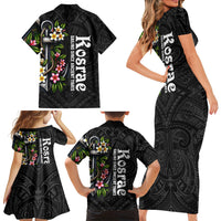 Kosrae Nautical Heritage Family Matching Short Sleeve Bodycon Dress and Hawaiian Shirt Polynesian Tribal Anchor With Plumeria Tropical Art TS04 - Polynesian Pride