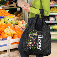Kosrae Nautical Heritage Grocery Bag Polynesian Tribal Anchor With Plumeria Tropical Art