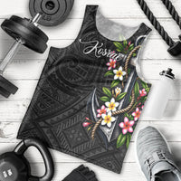 Kosrae Nautical Heritage Men Tank Top Polynesian Tribal Anchor With Plumeria Tropical Art