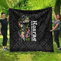 Kosrae Nautical Heritage Quilt Polynesian Tribal Anchor With Plumeria Tropical Art