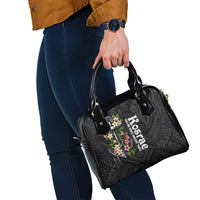 Kosrae Nautical Heritage Shoulder Handbag Polynesian Tribal Anchor With Plumeria Tropical Art
