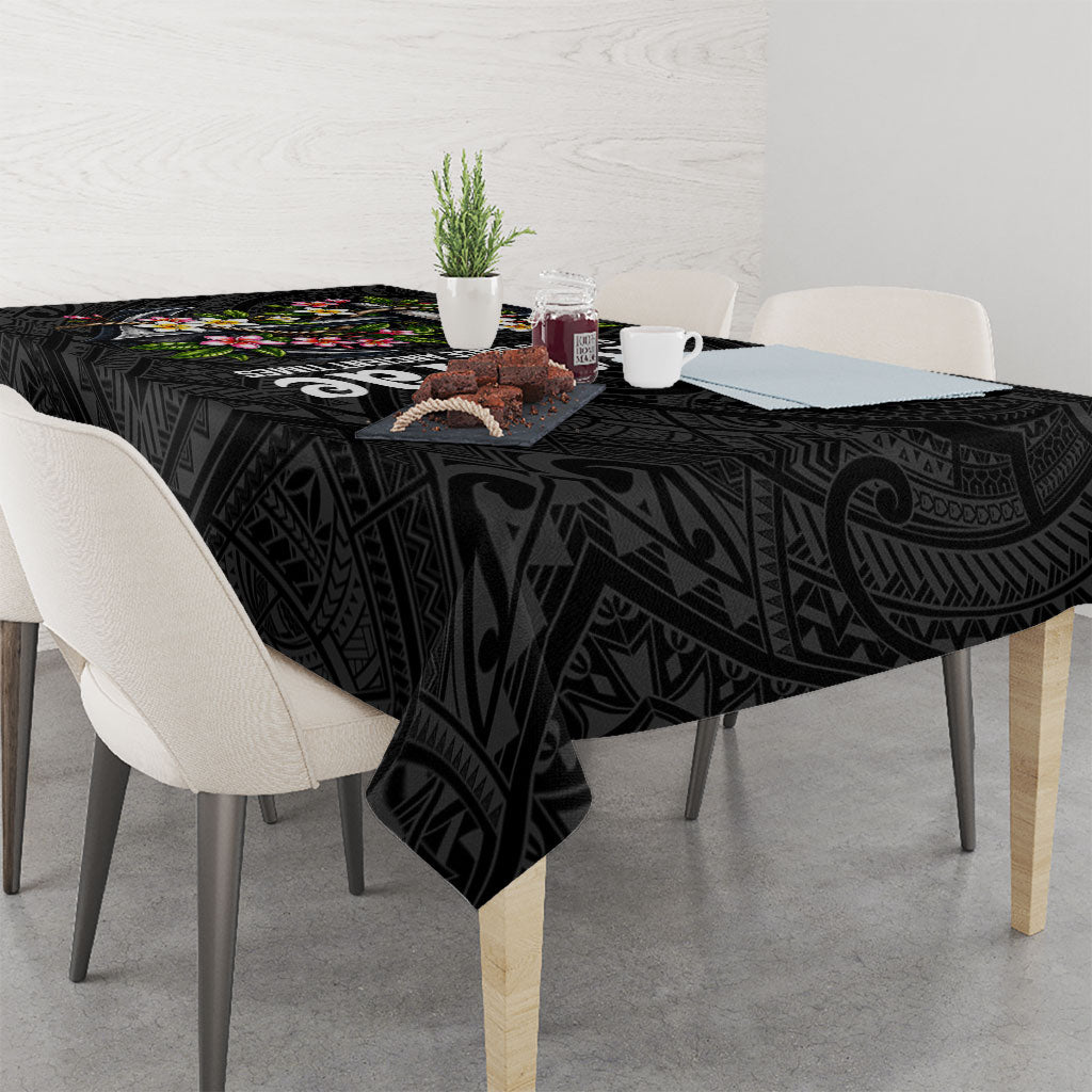 Kosrae Nautical Heritage Tablecloth Polynesian Tribal Anchor With Plumeria Tropical Art
