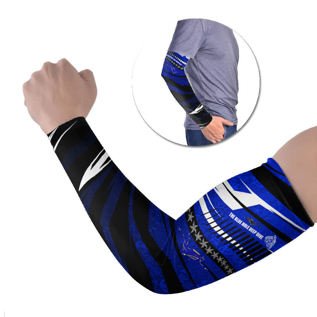 Kosrae Deep Sea Scuba Diving Arm Sleeves Blue Hole Beneath The Surface Coral Reef Graphic Art