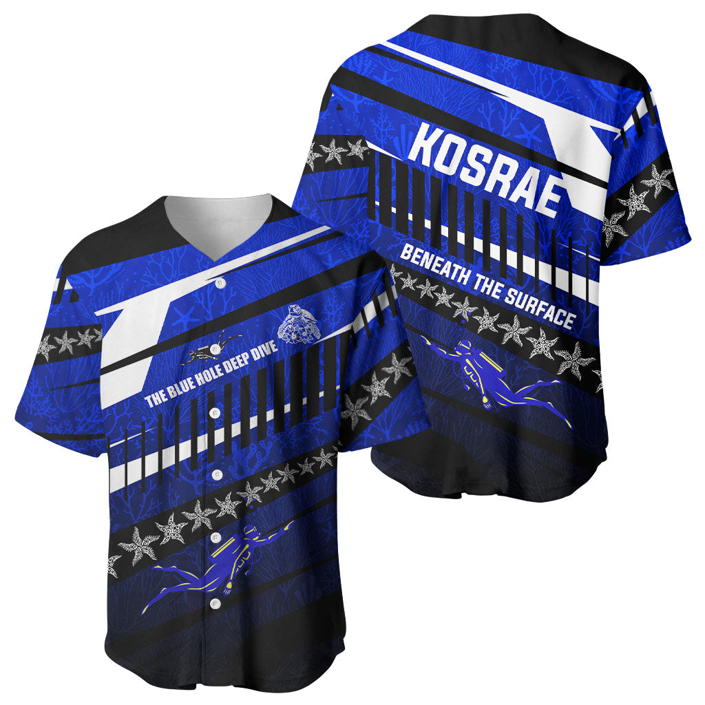 Kosrae Deep Sea Scuba Diving Baseball Jersey Blue Hole Beneath The Surface Coral Reef Graphic Art