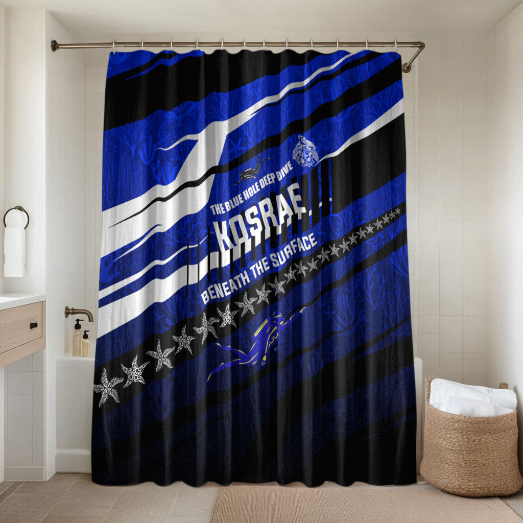 Kosrae Deep Sea Scuba Diving Bathroom Set Blue Hole Beneath The Surface Coral Reef Graphic Art