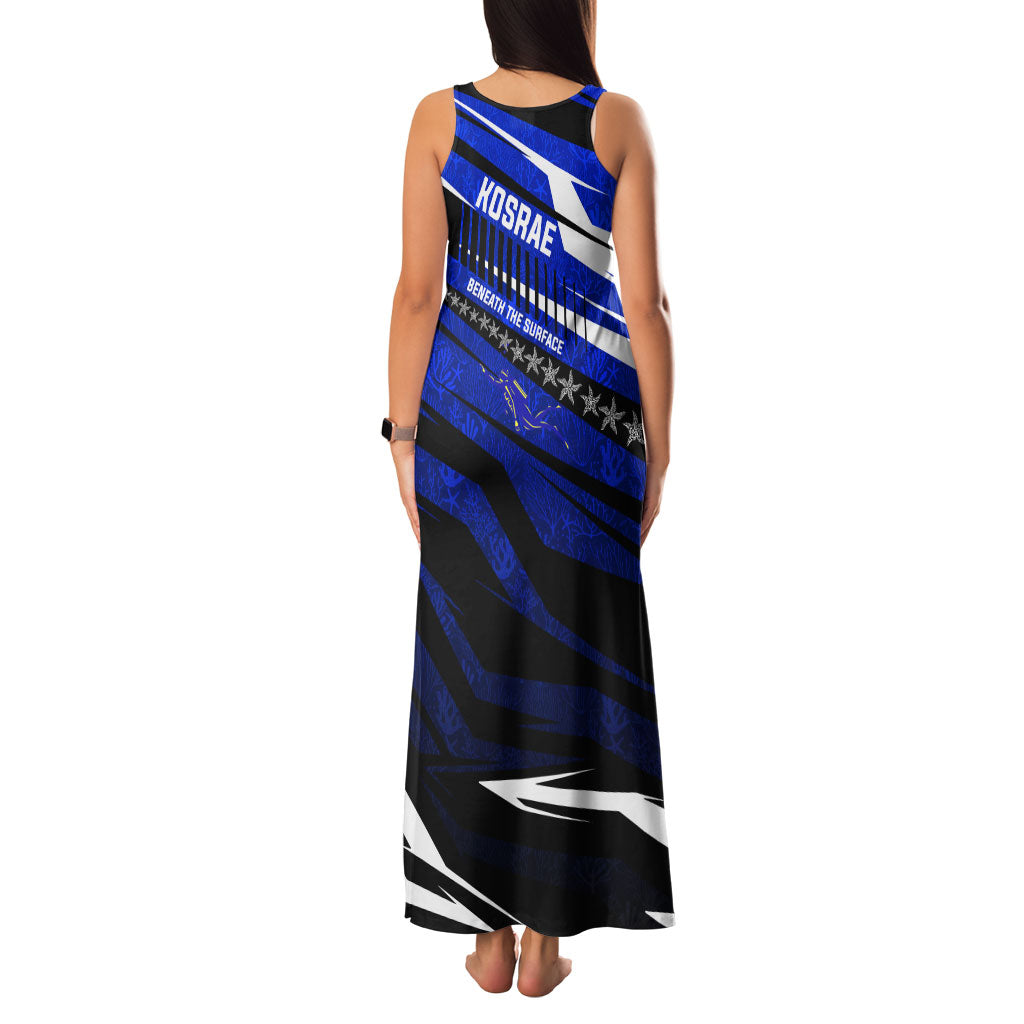 Kosrae Deep Sea Scuba Diving Family Matching Tank Maxi Dress and Hawaiian Shirt Blue Hole Beneath The Surface Coral Reef Graphic Art