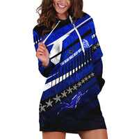Kosrae Deep Sea Scuba Diving Hoodie Dress Blue Hole Beneath The Surface Coral Reef Graphic Art