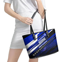 Kosrae Deep Sea Scuba Diving Leather Tote Bag Blue Hole Beneath The Surface Coral Reef Graphic Art