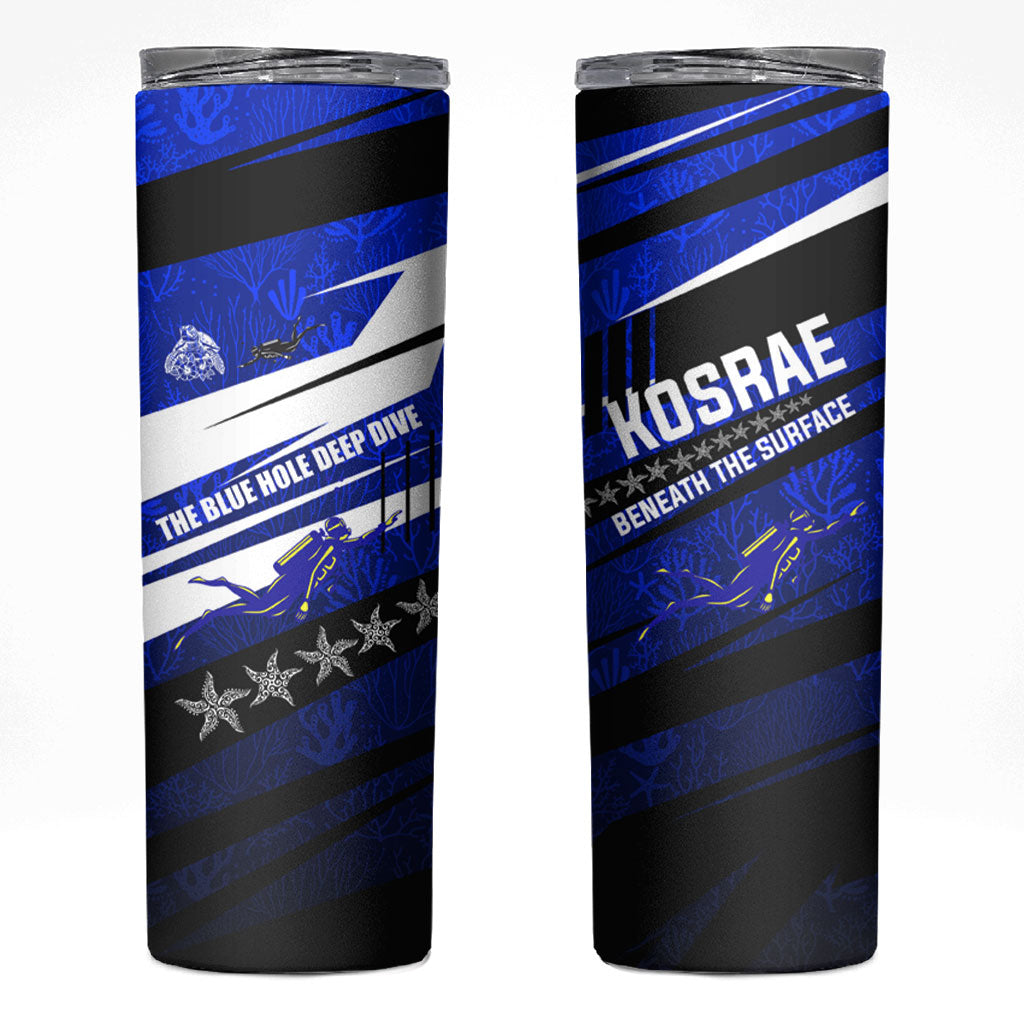 Kosrae Deep Sea Scuba Diving Skinny Tumbler Blue Hole Beneath The Surface Coral Reef Graphic Art