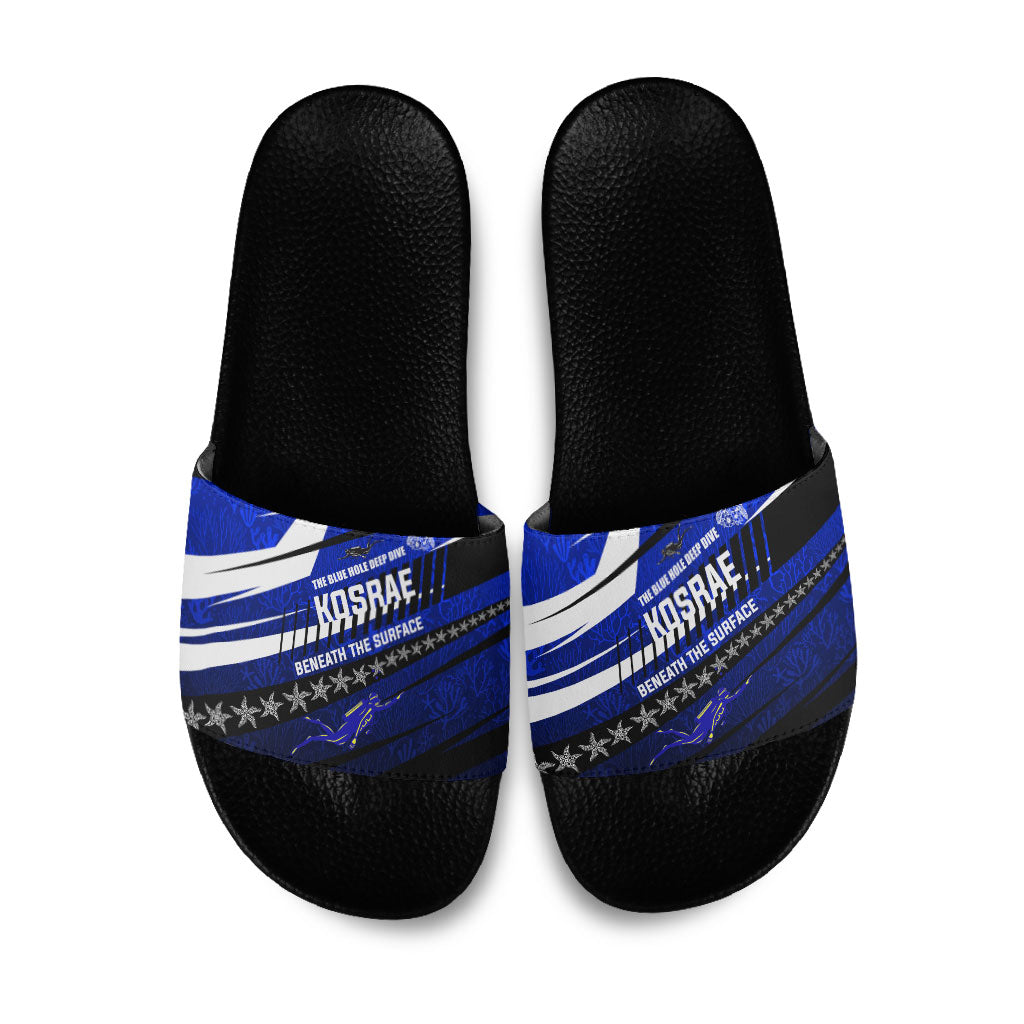 Kosrae Deep Sea Scuba Diving Slide Sandals Blue Hole Beneath The Surface Coral Reef Graphic Art