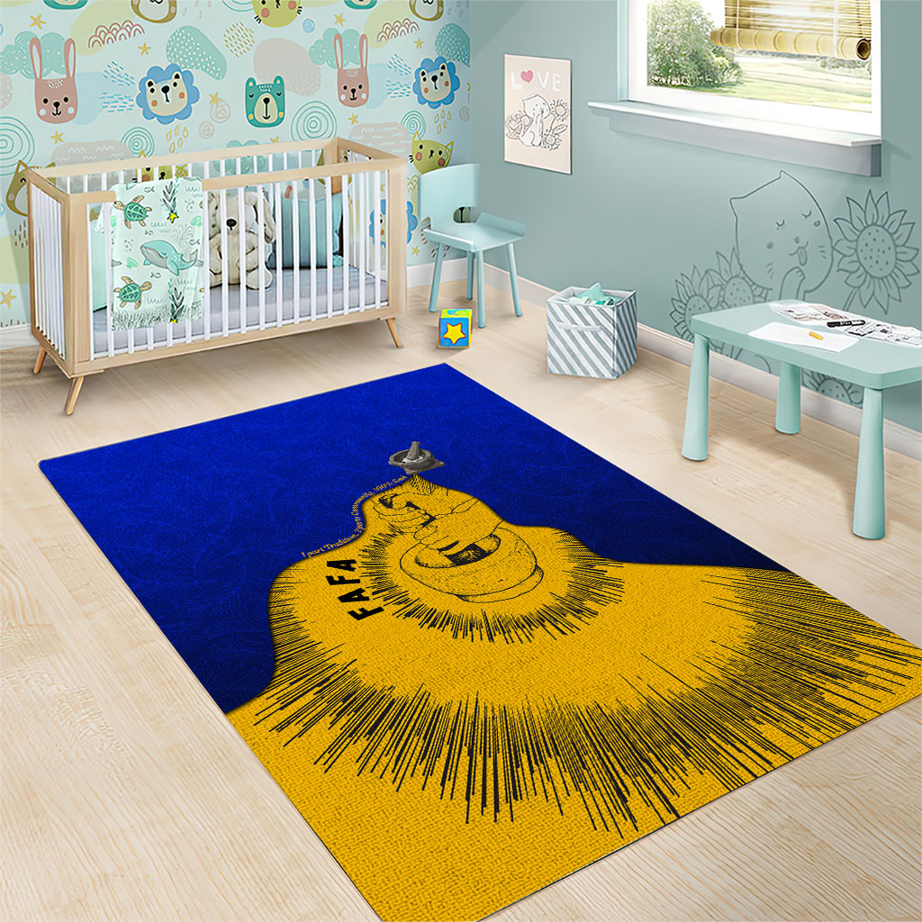Kosrae Fafa Culinary Heritage Area Rug Kosraean Gold Taro Tradition Illustration With Coconut Leaves