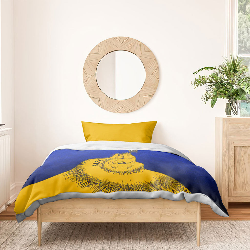 Kosrae Fafa Culinary Heritage Bedding Set Kosraean Gold Taro Tradition Illustration With Coconut Leaves