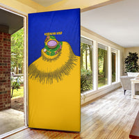 Kosrae Fafa Culinary Heritage Door Cover Kosraean Gold Taro Tradition Illustration With Coconut Leaves