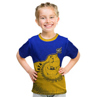 Kosrae Fafa Culinary Heritage Kid T Shirt Kosraean Gold Taro Tradition Illustration With Coconut Leaves