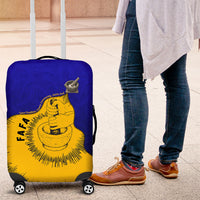Kosrae Fafa Culinary Heritage Luggage Cover Kosraean Gold Taro Tradition Illustration With Coconut Leaves