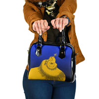 Kosrae Fafa Culinary Heritage Shoulder Handbag Kosraean Gold Taro Tradition Illustration With Coconut Leaves